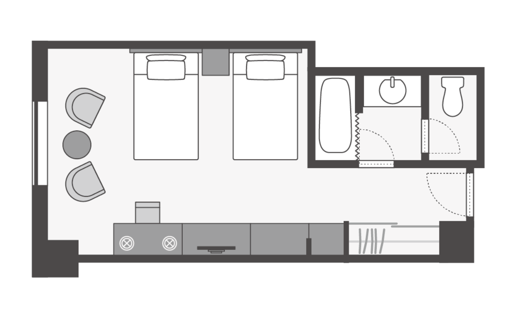 트윈 시티 뷰 룸 (Triple rooms available)