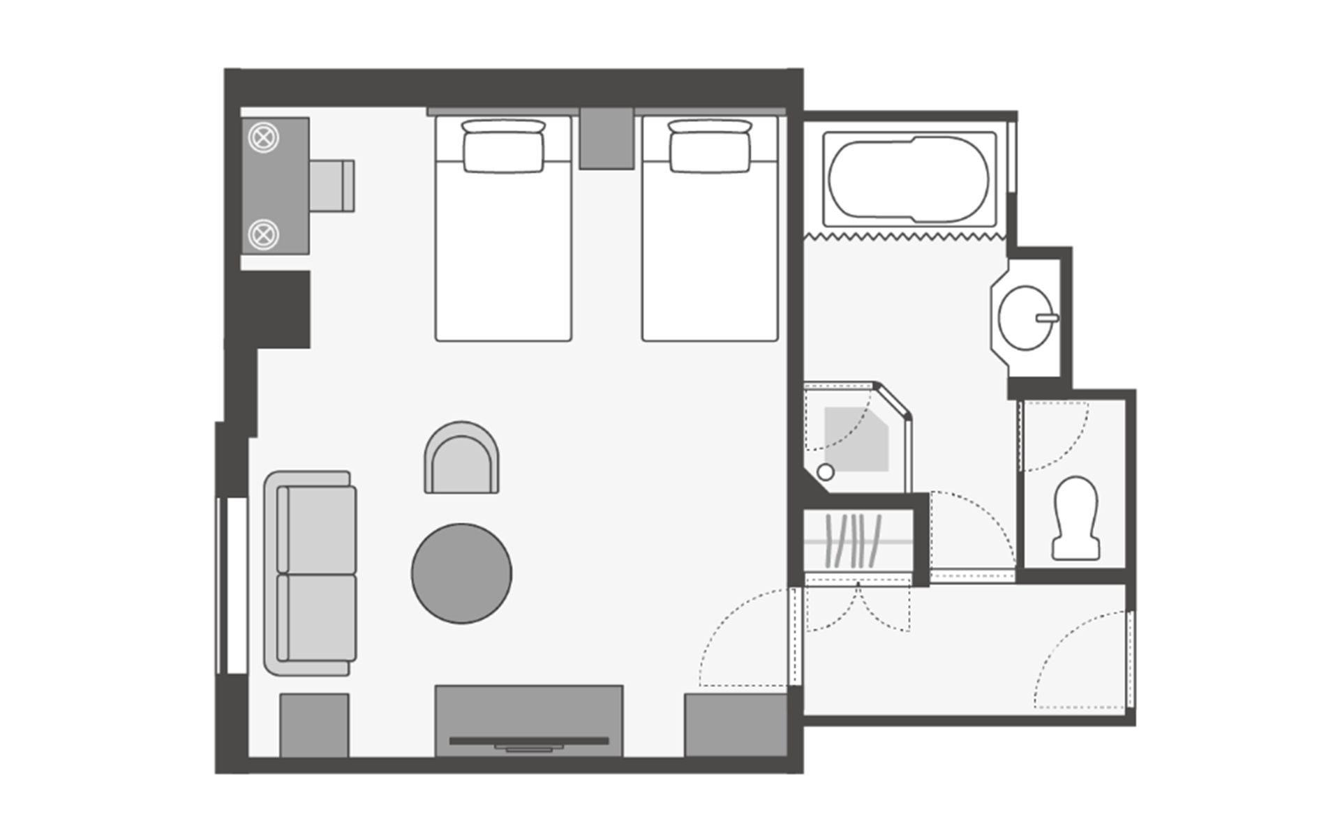 디럭스 트윈 룸(Fourth rooms available)