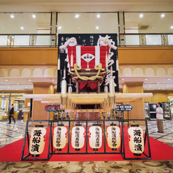 海船濱ふとん太鼓展示